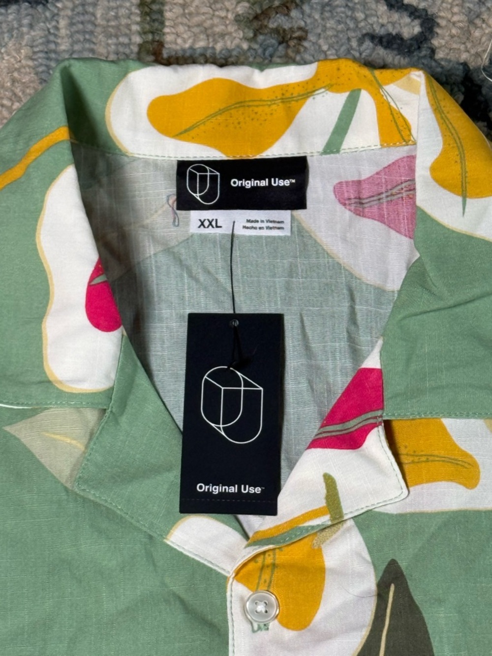 NWT Original Use Green Floral Woven Resort‎ Shirt Mens XXL